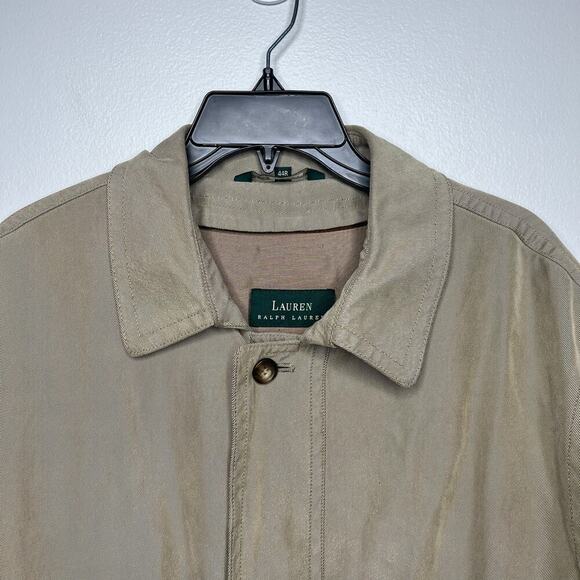 Vintage LRL Ralph Lauren Men's Tan Trench Coat Size 44R Removable Liner Overcoat - Picture 5 of 14